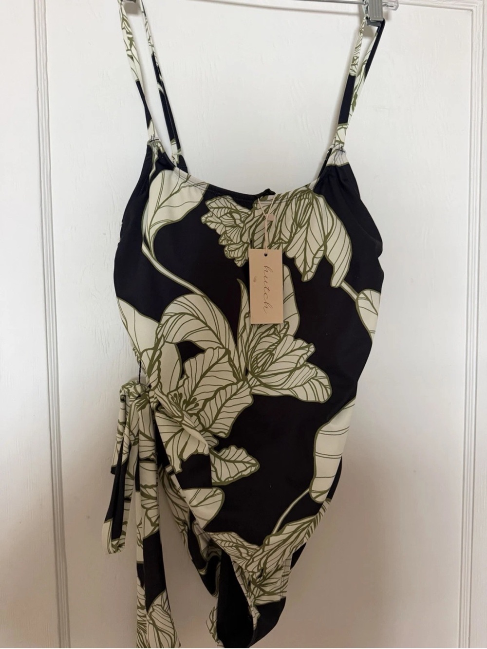 Hutch Black & Cream Floral Wrap One-Piece